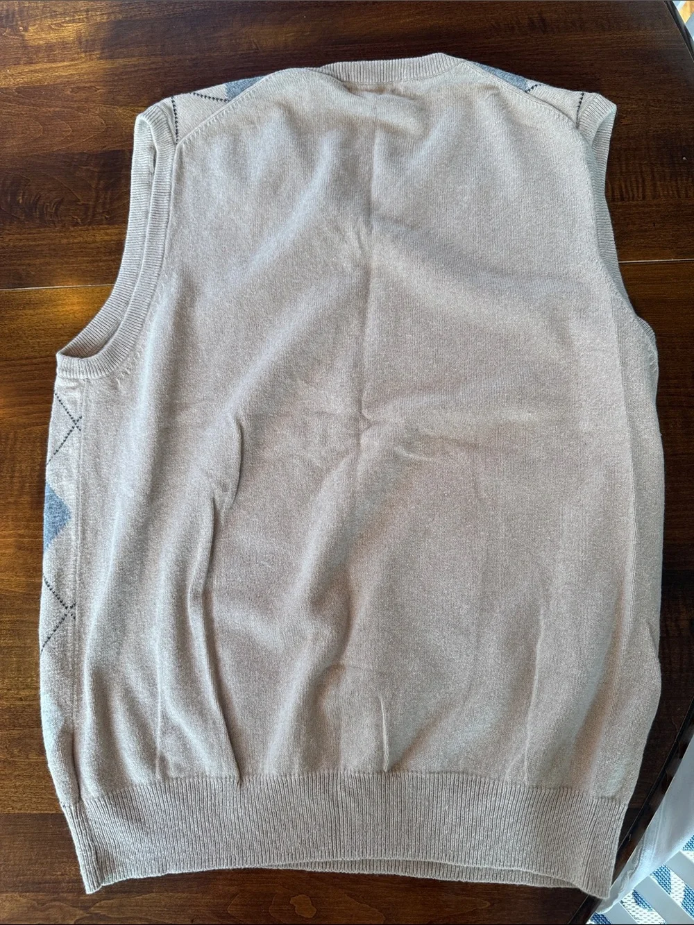 J. Crew Tan Knit Sweater Vest- cotton and cashmere